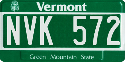VT license plate NVK572