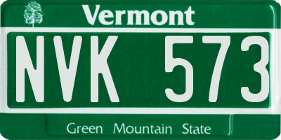 VT license plate NVK573