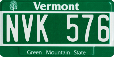VT license plate NVK576
