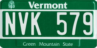 VT license plate NVK579