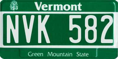 VT license plate NVK582