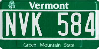 VT license plate NVK584