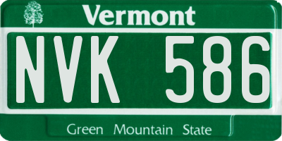 VT license plate NVK586