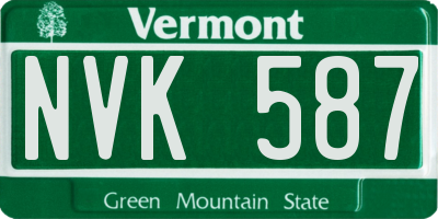 VT license plate NVK587