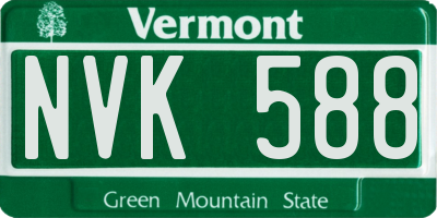 VT license plate NVK588