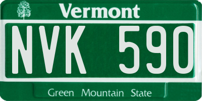 VT license plate NVK590