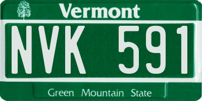 VT license plate NVK591