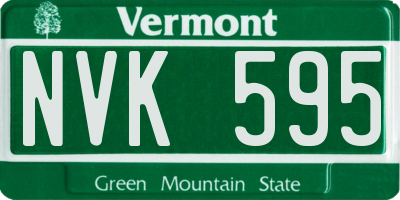 VT license plate NVK595