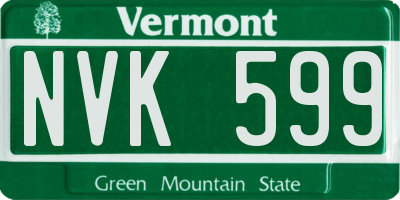 VT license plate NVK599