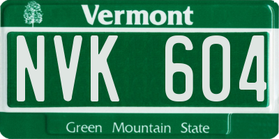 VT license plate NVK604