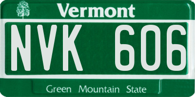 VT license plate NVK606