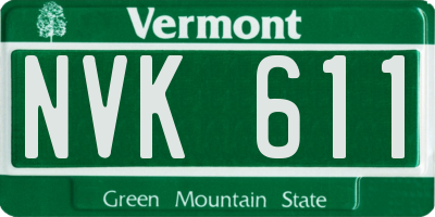 VT license plate NVK611