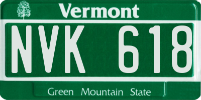 VT license plate NVK618