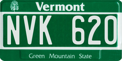 VT license plate NVK620