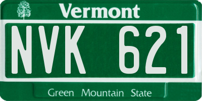 VT license plate NVK621