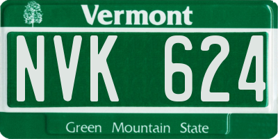 VT license plate NVK624