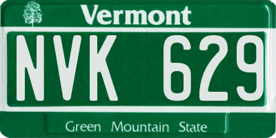VT license plate NVK629