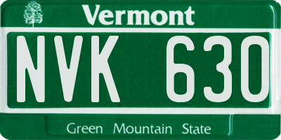 VT license plate NVK630