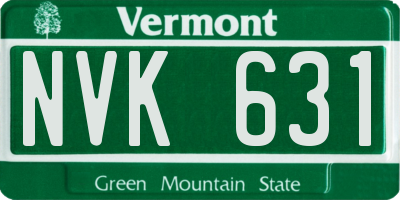 VT license plate NVK631