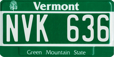 VT license plate NVK636