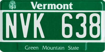 VT license plate NVK638