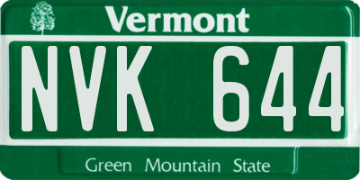 VT license plate NVK644