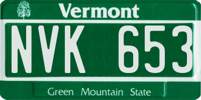 VT license plate NVK653