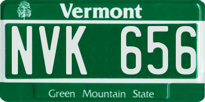 VT license plate NVK656