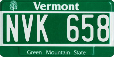 VT license plate NVK658