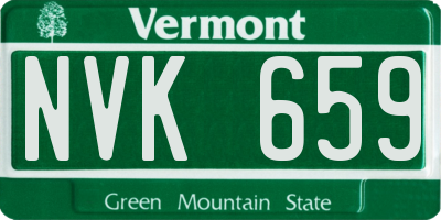 VT license plate NVK659