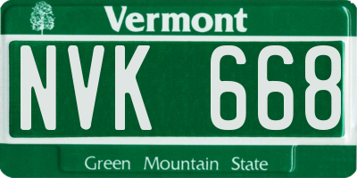 VT license plate NVK668