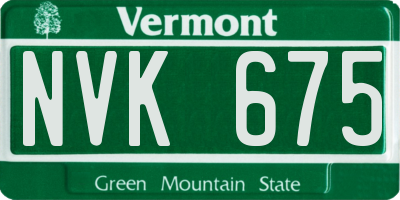 VT license plate NVK675