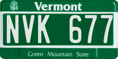 VT license plate NVK677