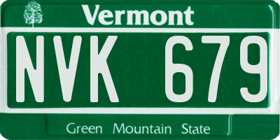 VT license plate NVK679