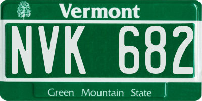 VT license plate NVK682