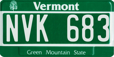 VT license plate NVK683