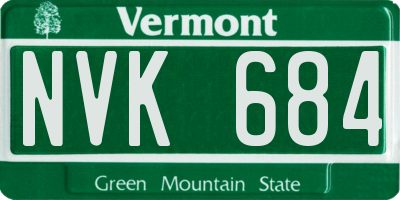 VT license plate NVK684
