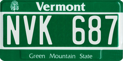 VT license plate NVK687