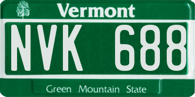 VT license plate NVK688
