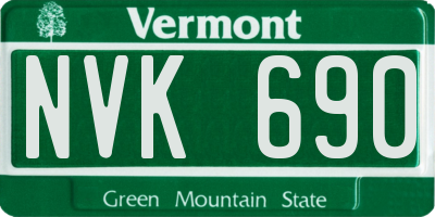 VT license plate NVK690