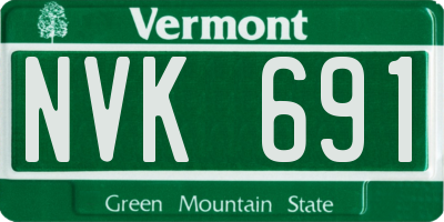 VT license plate NVK691