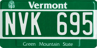 VT license plate NVK695