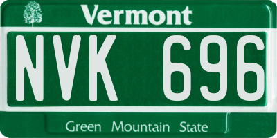 VT license plate NVK696
