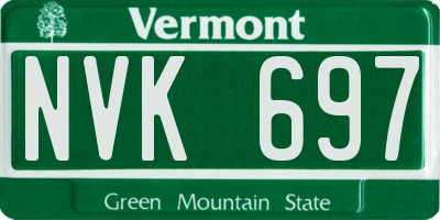 VT license plate NVK697