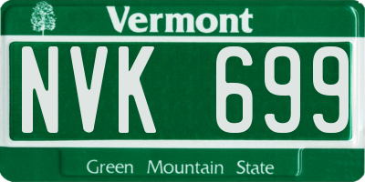 VT license plate NVK699