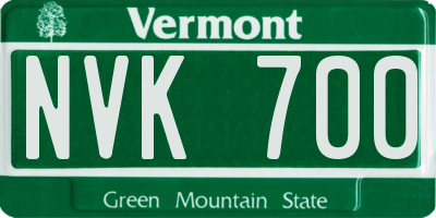 VT license plate NVK700