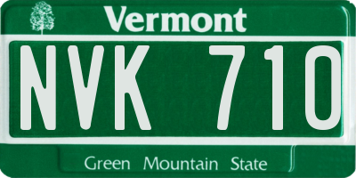 VT license plate NVK710