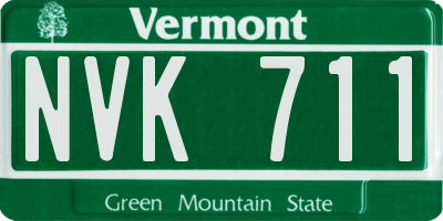VT license plate NVK711