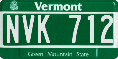 VT license plate NVK712