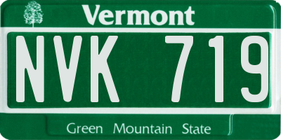 VT license plate NVK719